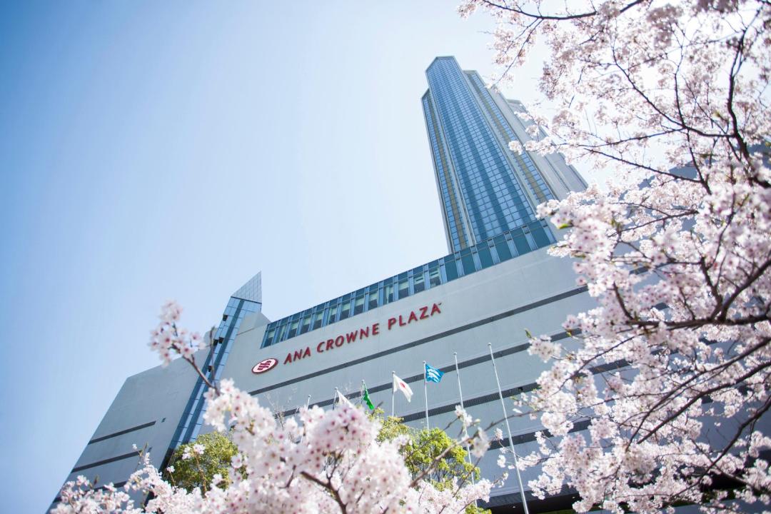 ANA Crowne Plaza Kobe hotel exterior in spring, illustrative option only