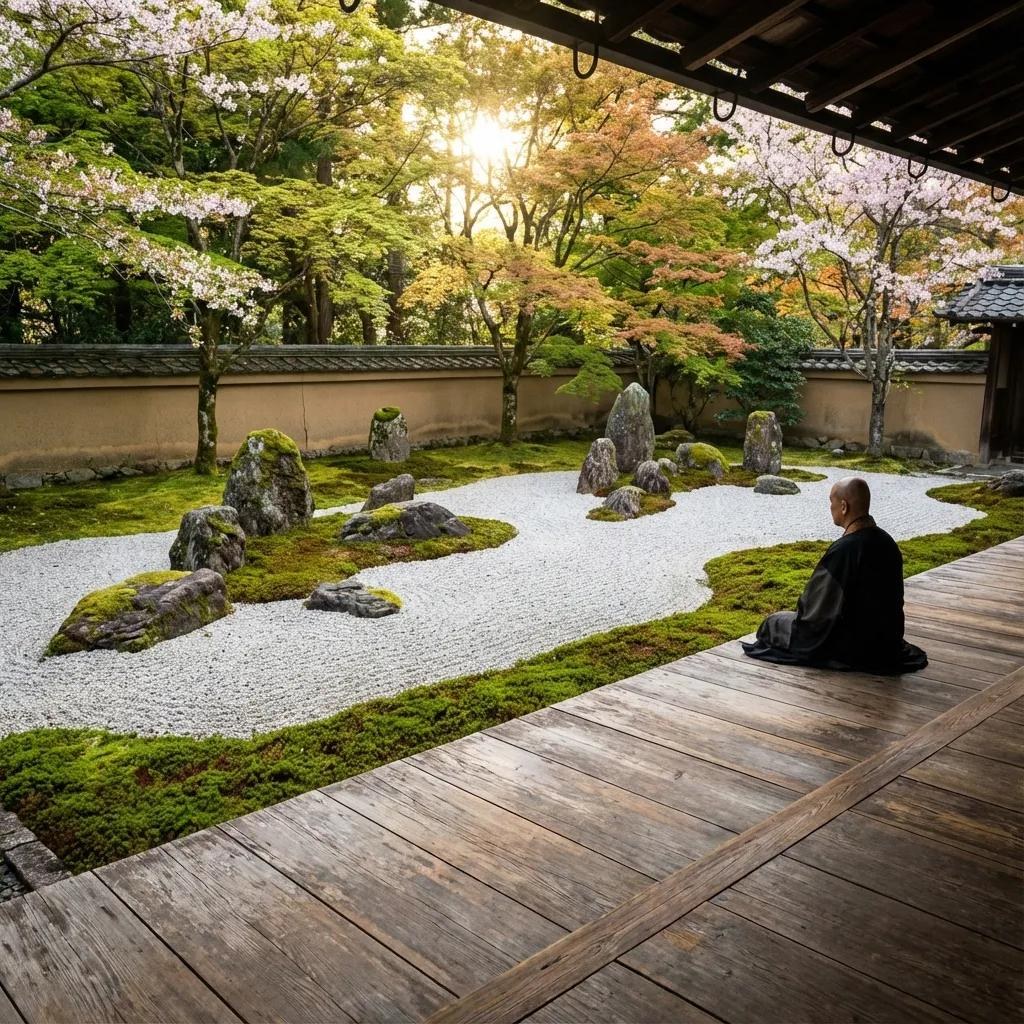 Zen garden concept image, illustrative only