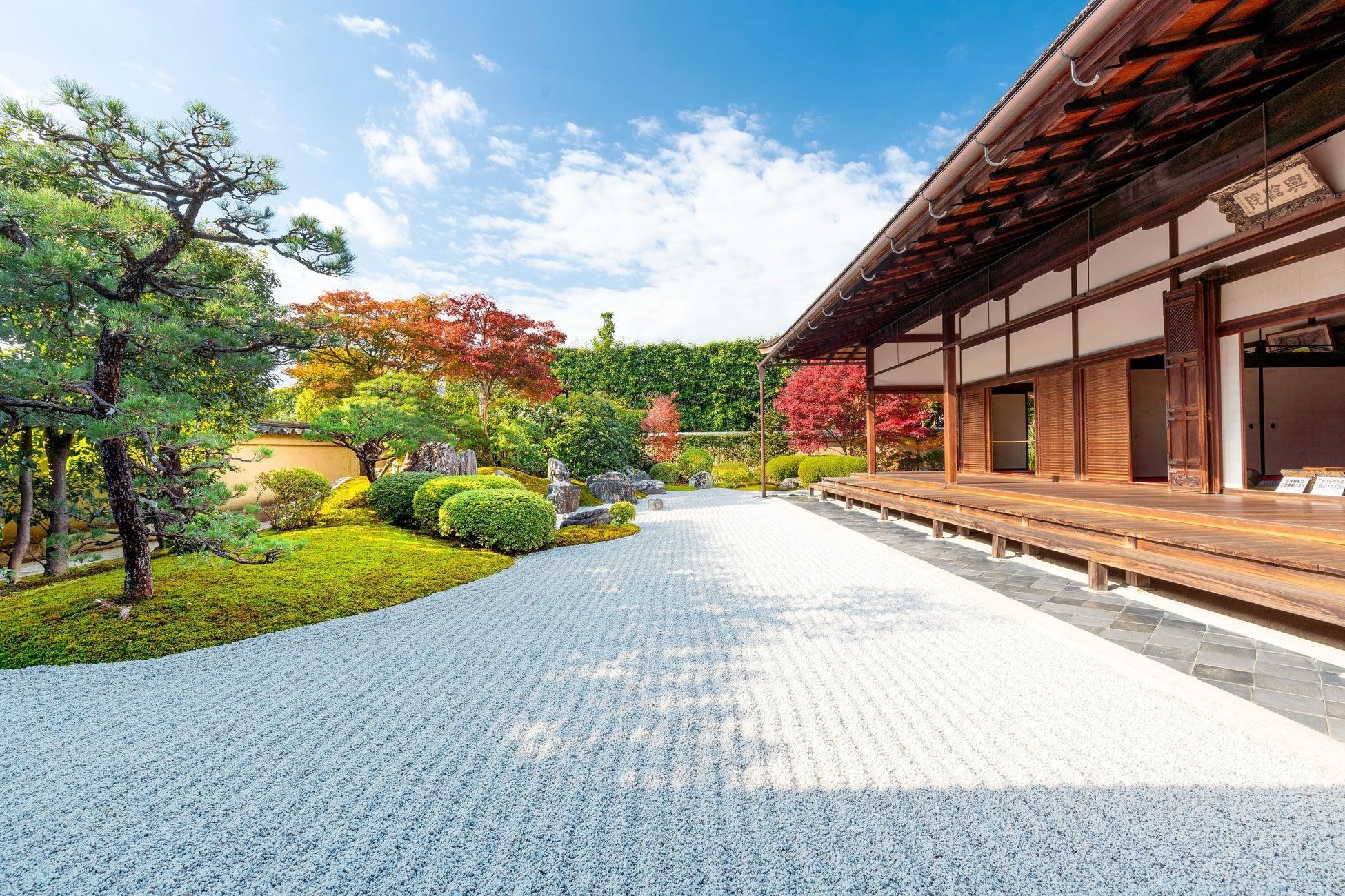 Traditional Japanese temple and garden in Kyoto